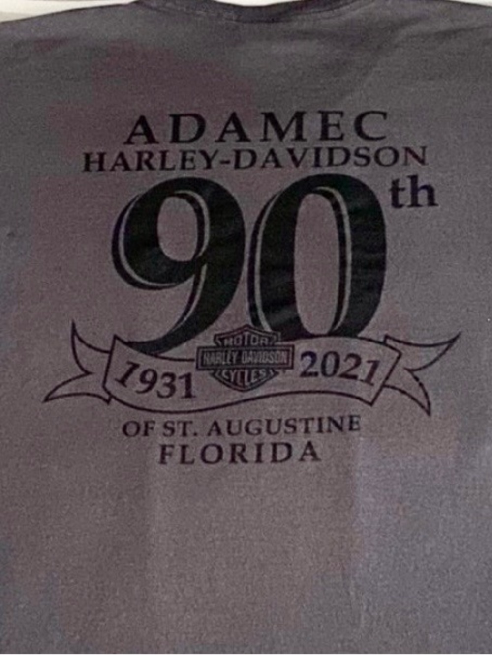 😎 Mens HD Pocket Tee Ademac 90th Anniversary Harley-Davidson St. Augustine, FL😎